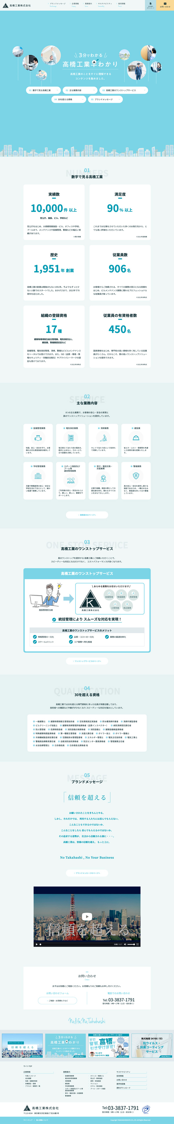 高橋工業株式会社 WEBサイト 構成例